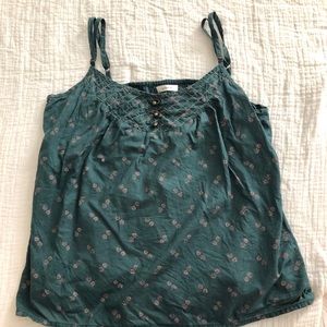 Green Floral Tank Top